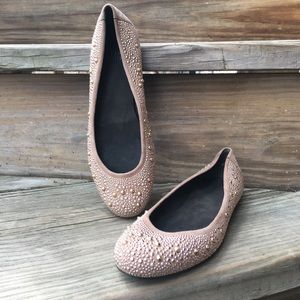 Stuart Weitzman nubeads hazel studded suede 8 tan
